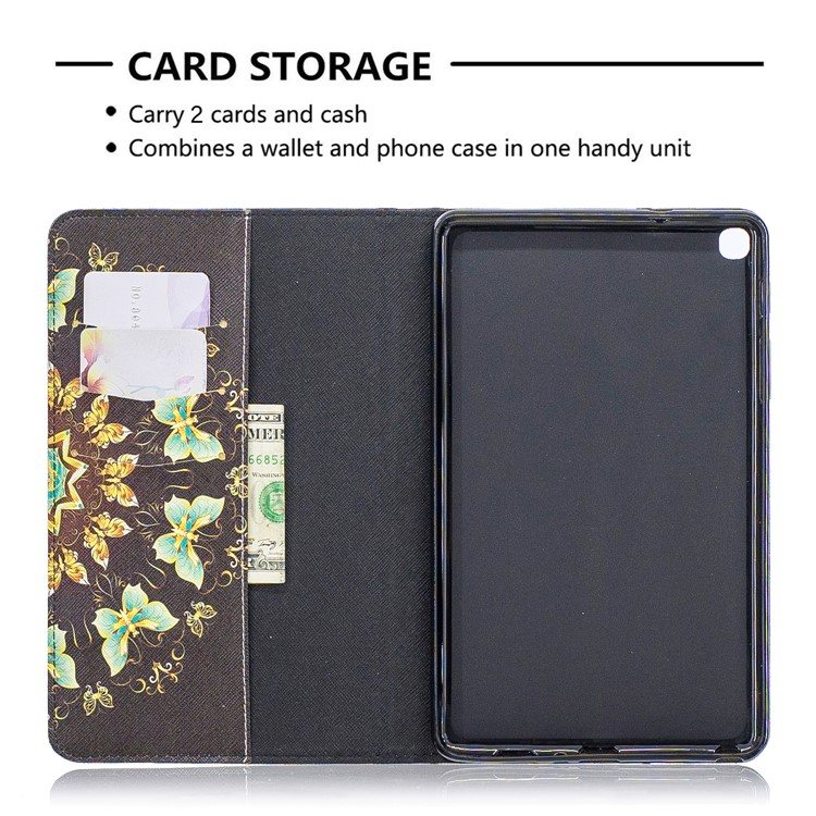 Pattern Printing Wallet Stand Leather Case for Samsung Galaxy Tab A 8.0 (2019) with S Pen P200 P205 - Pretty Butterflies-6