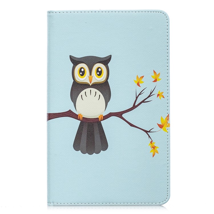 Pattern Printing Wallet Stand Leather Case for Samsung Galaxy Tab A 8.0 (2019) with S Pen P200 P205 - Owl Standing On The Branch-2
