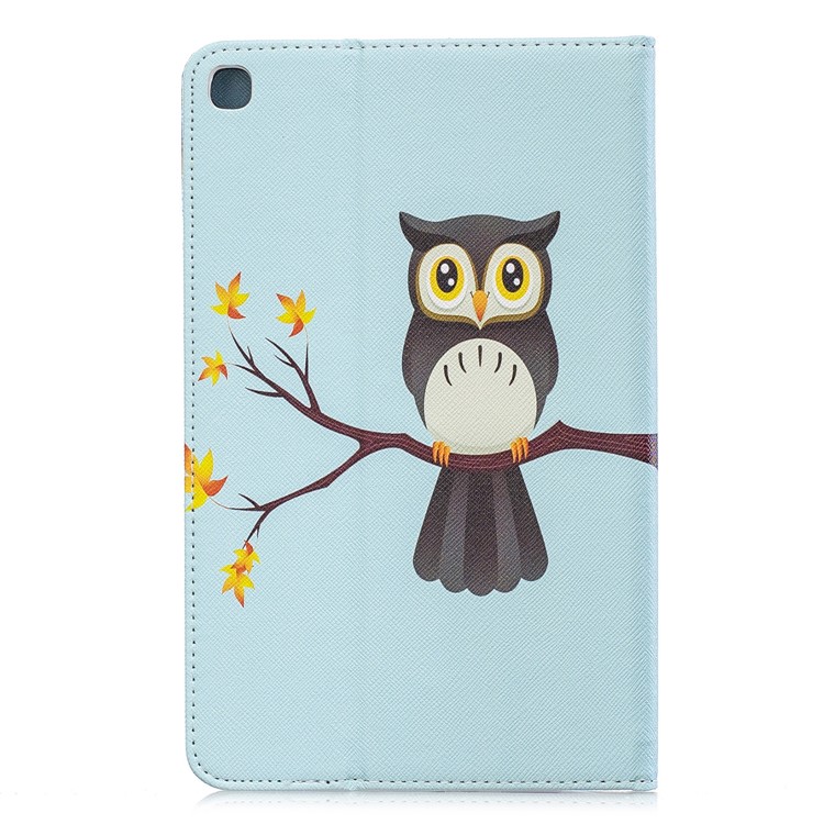 Pattern Printing Wallet Stand Leather Case for Samsung Galaxy Tab A 8.0 (2019) with S Pen P200 P205 - Owl Standing On The Branch-3