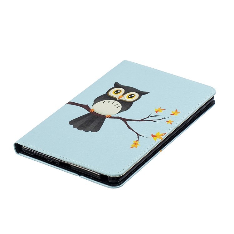 Pattern Printing Wallet Stand Leather Case for Samsung Galaxy Tab A 8.0 (2019) with S Pen P200 P205 - Owl Standing On The Branch-4