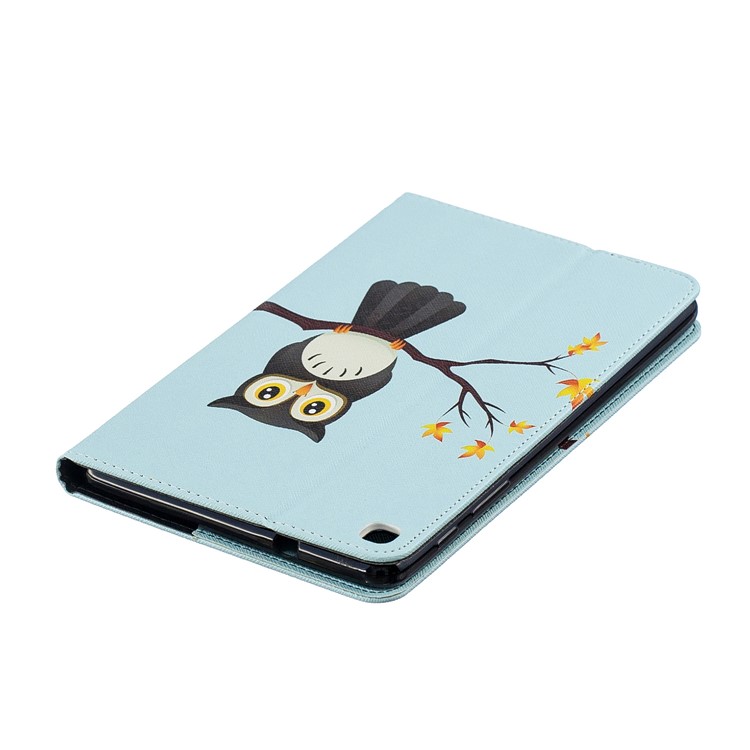 Pattern Printing Wallet Stand Leather Case for Samsung Galaxy Tab A 8.0 (2019) with S Pen P200 P205 - Owl Standing On The Branch-5