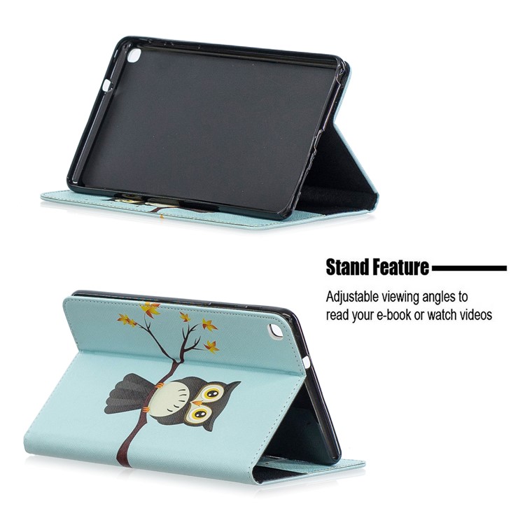Pattern Printing Wallet Stand Leather Case for Samsung Galaxy Tab A 8.0 (2019) with S Pen P200 P205 - Owl Standing On The Branch-7