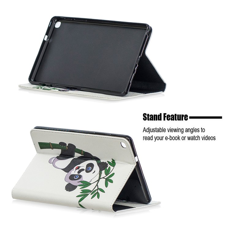 Pattern Printing Wallet Stand Leather Case for Samsung Galaxy Tab A 8.0 (2019) with S Pen P200 P205 - Panda Climbing Bamboo-7