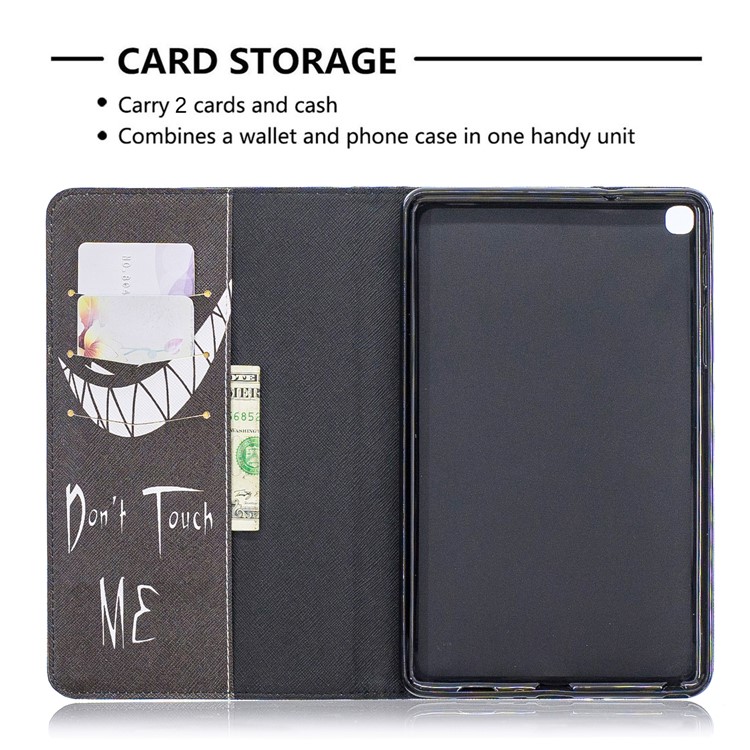 Padrão De Impressão Carteira Suporte De Couro Caso Para Samsung Galaxy Tab A 8 (2019) P200 P205 - Não Me Toque-6