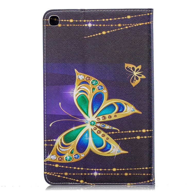 Pattern Printing Wallet Stand Leather Case for Samsung Galaxy Tab A 8.0 (2019) with S Pen P200 P205 - Golden Butterflies-3