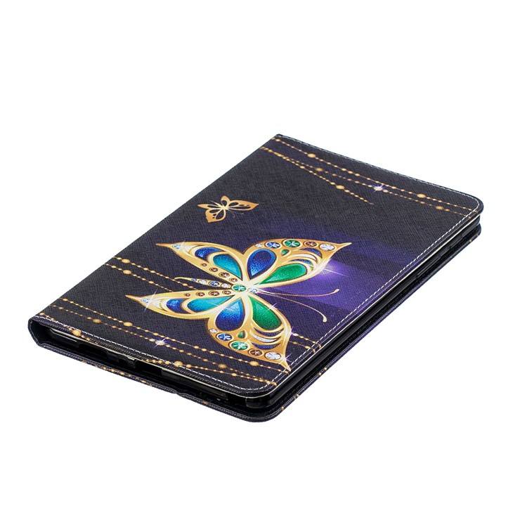 Pattern Printing Wallet Stand Leather Case for Samsung Galaxy Tab A 8.0 (2019) with S Pen P200 P205 - Golden Butterflies-4