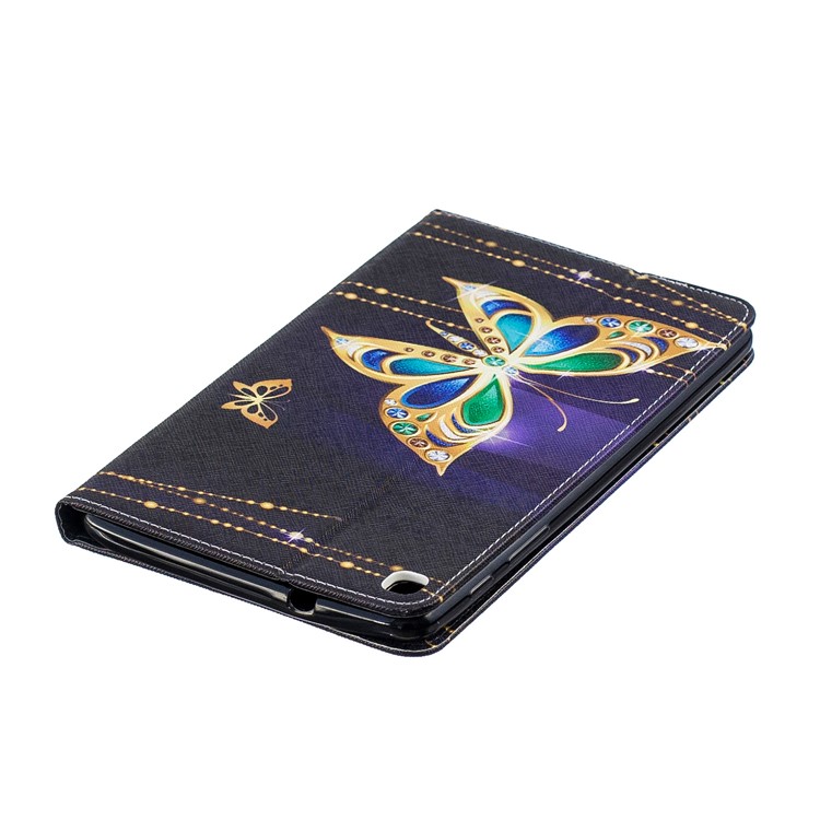 Pattern Printing Wallet Stand Leather Case for Samsung Galaxy Tab A 8.0 (2019) with S Pen P200 P205 - Golden Butterflies-5