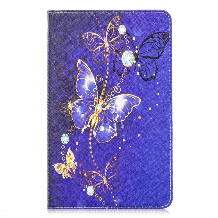 Padrão De Impressão Carteira Suporte De Couro Caso Para Samsung Galaxy Tab A 8 (2019) P200 P205 - Borboletas Roxas-2