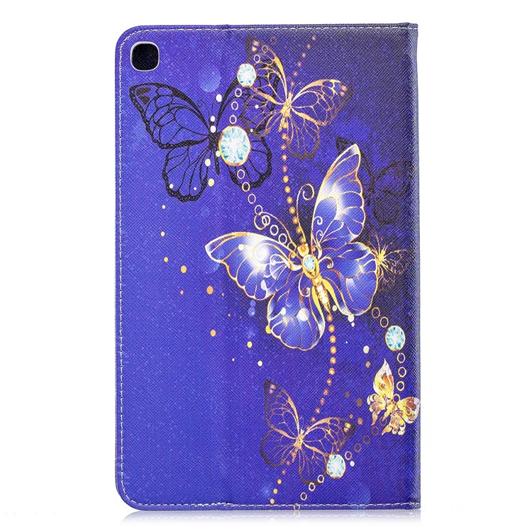 Padrão De Impressão Carteira Suporte De Couro Caso Para Samsung Galaxy Tab A 8 (2019) P200 P205 - Borboletas Roxas-3