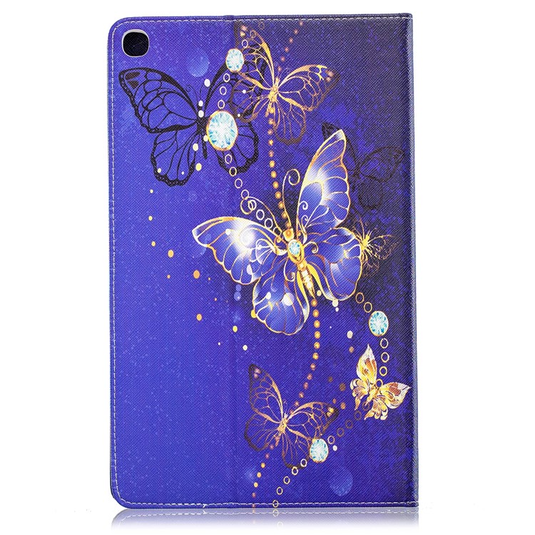 Padrão De Impressão Carteira Suporte De Couro Para Samsung Galaxy Tab A 10.1 (2019) T510 - Borboletas Roxas-3