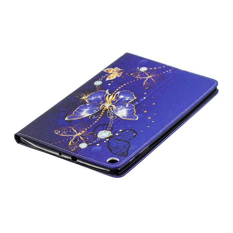 Padrão De Impressão Carteira Suporte De Couro Para Samsung Galaxy Tab A 10.1 (2019) T510 - Borboletas Roxas-5