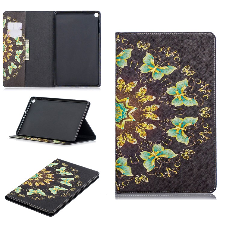 Pattern Printing Wallet Stand Leather Case for Samsung Galaxy Tab A 10.1 (2019) T510 - Pretty Butterflies-1