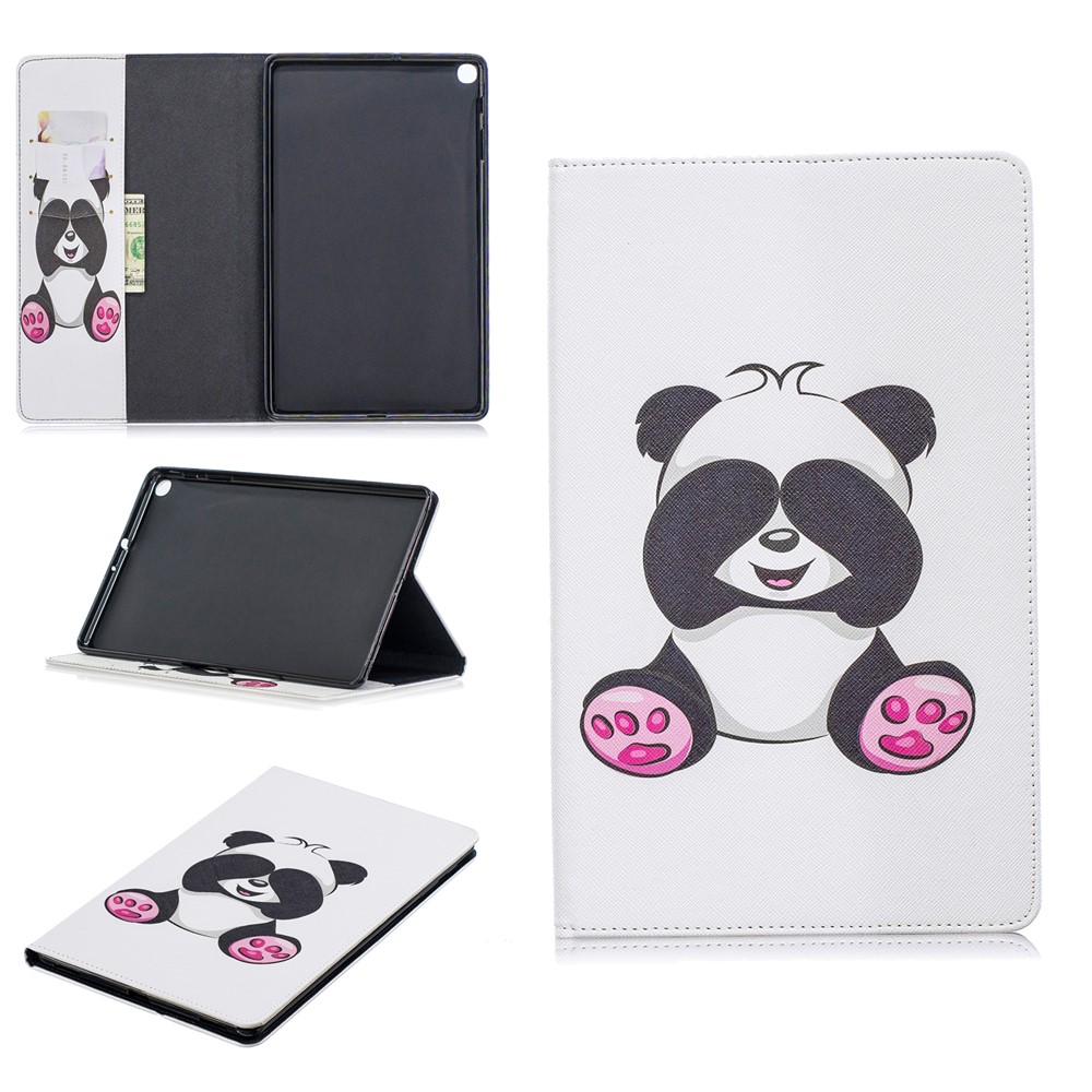 Etui Aus Leder Mit Musterdruckmappe Für Samsung Galaxy A 10.1 (2019) T510 - Entzückender Panda-1