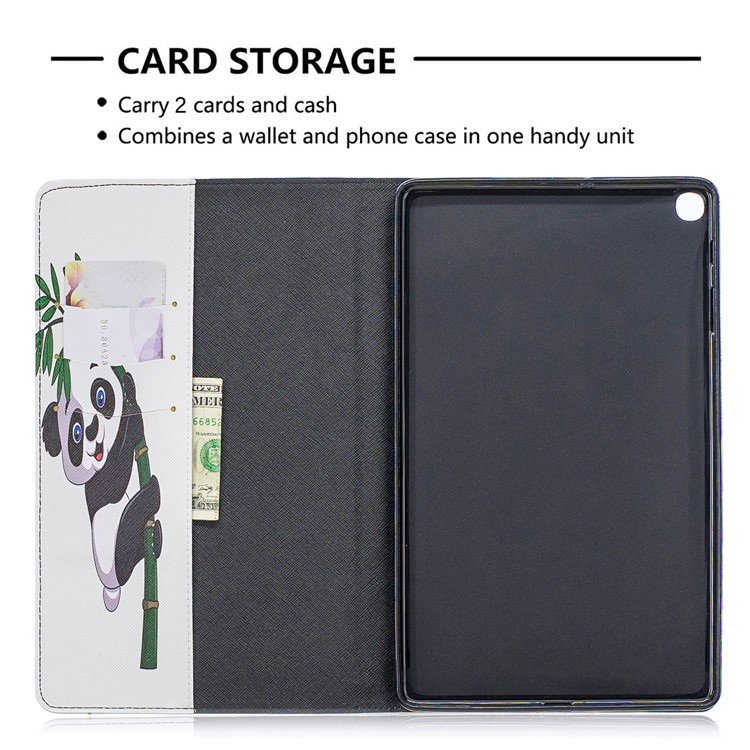Etui Aus Leder Mit Musterdruckmappe Für Samsung Galaxy A 10.1 (2019) T510 - Panda Bambus Klettern-6