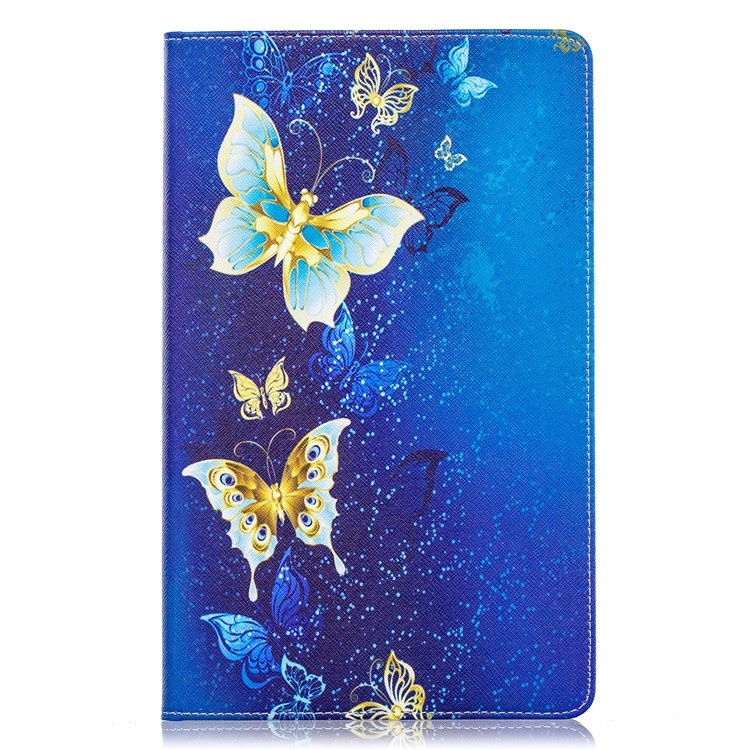 Musterdruck Brieftaschenständer Ledertasche Für Samsung Galaxy Tab A 10.1 (2019) T510 - Elegante Schmetterlinge-2