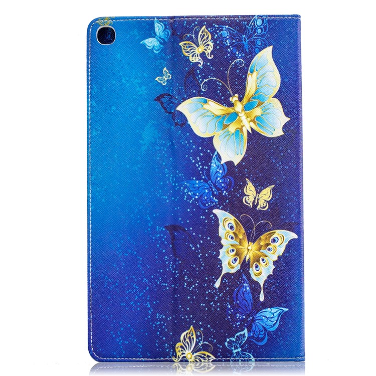 Musterdruck Brieftaschenständer Ledertasche Für Samsung Galaxy Tab A 10.1 (2019) T510 - Elegante Schmetterlinge-3