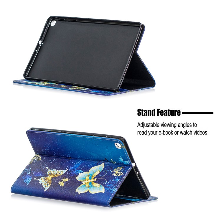 Musterdruck Brieftaschenständer Ledertasche Für Samsung Galaxy Tab A 10.1 (2019) T510 - Elegante Schmetterlinge-7