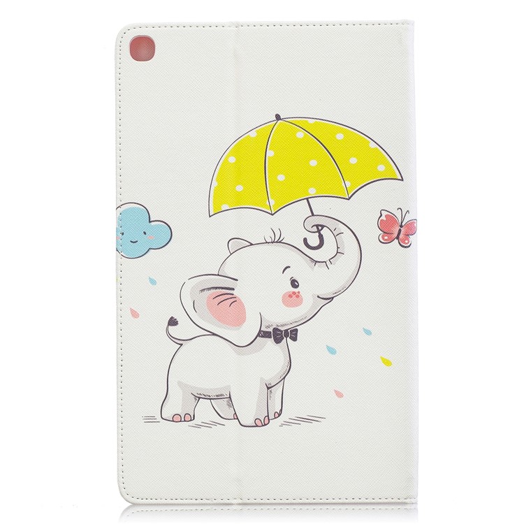 Pattern Printing Wallet Stand Leather Case for Samsung Galaxy Tab A 10.1 (2019) T510 - Elephant Holding Umbrella-3