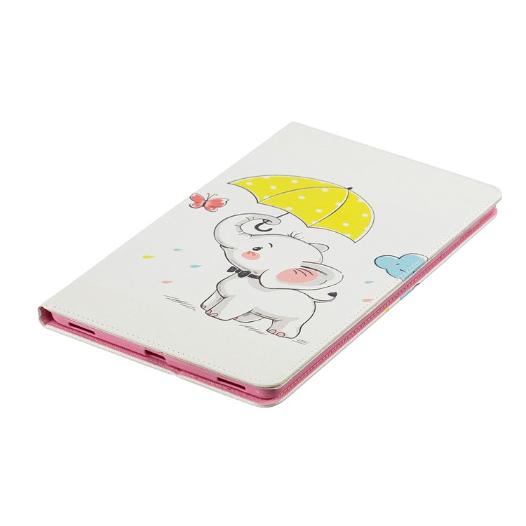 Pattern Printing Wallet Stand Leather Case for Samsung Galaxy Tab A 10.1 (2019) T510 - Elephant Holding Umbrella-4