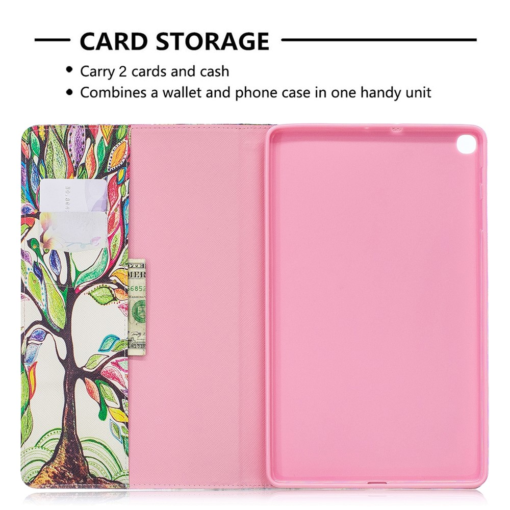 Pattern Printing Wallet Stand Leather Case for Samsung Galaxy Tab A 10.1 (2019) T510 - Colorized Tree-6