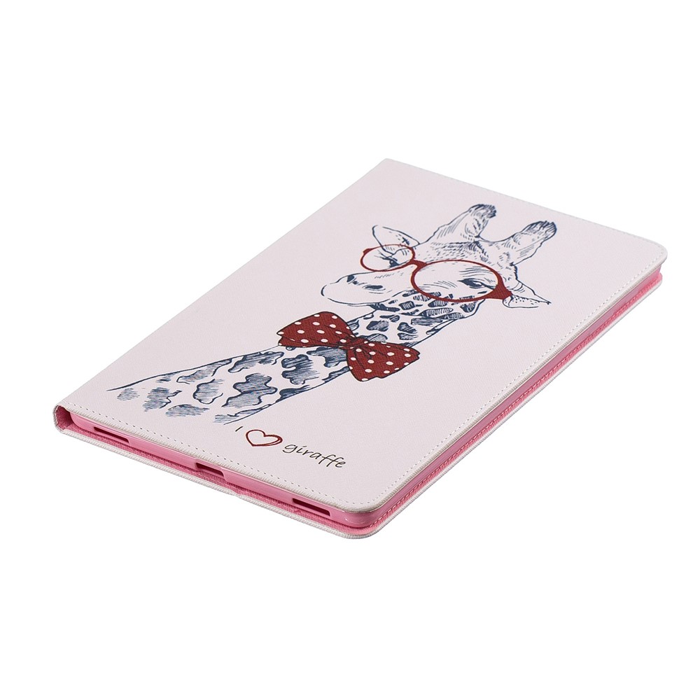 Pattern Printing Wallet Stand Leather Case for Samsung Galaxy Tab A 10.1 (2019) T510 - Giraffe Wearing Glasses-4