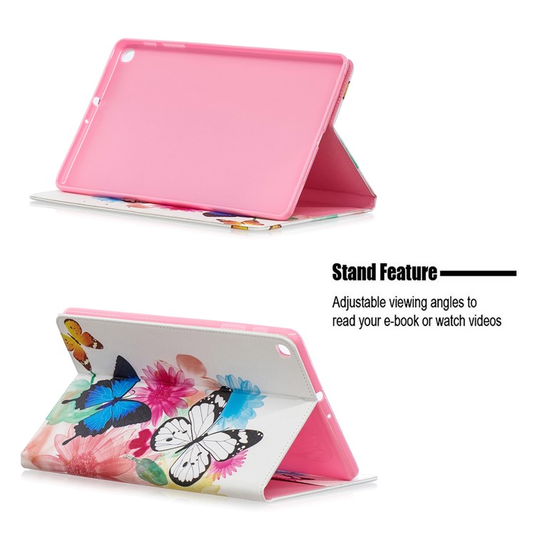 Pattern Printing Wallet Stand Leather Case for Samsung Galaxy Tab A 10.1 (2019) T510 - Vivid Butterflies-7