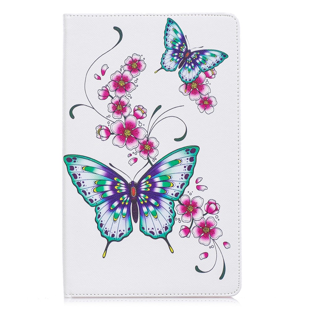 Pattern Printing Wallet Stand Leather Case for Samsung Galaxy Tab A 10.1 (2019) T510 - Butterflies and Flowers-2