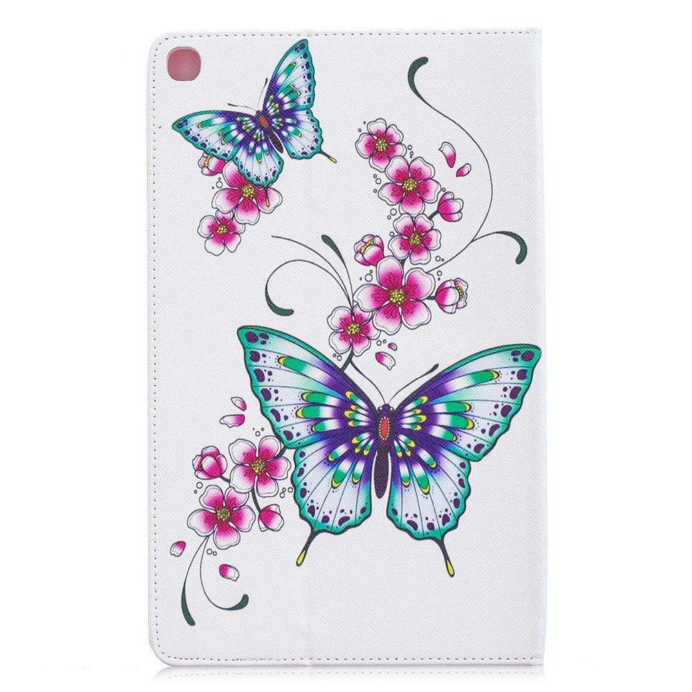 Pattern Printing Wallet Stand Leather Case for Samsung Galaxy Tab A 10.1 (2019) T510 - Butterflies and Flowers-3