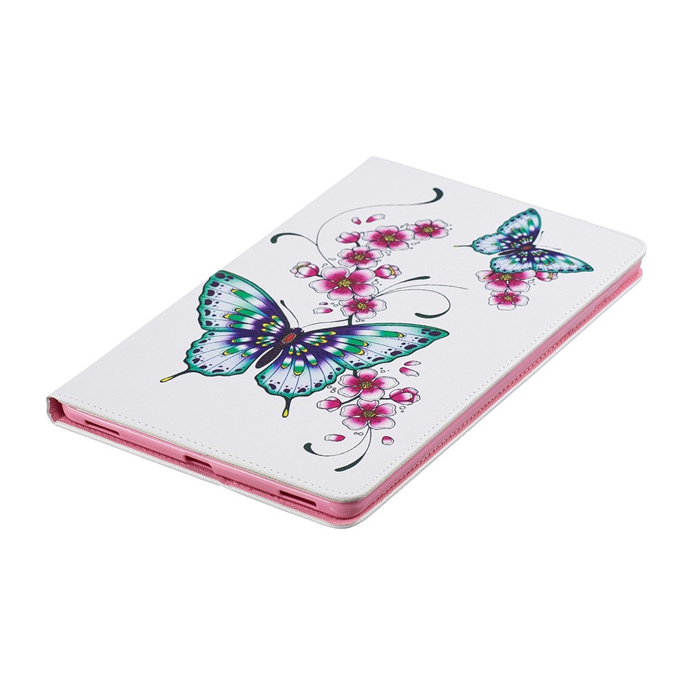 Pattern Printing Wallet Stand Leather Case for Samsung Galaxy Tab A 10.1 (2019) T510 - Butterflies and Flowers-4