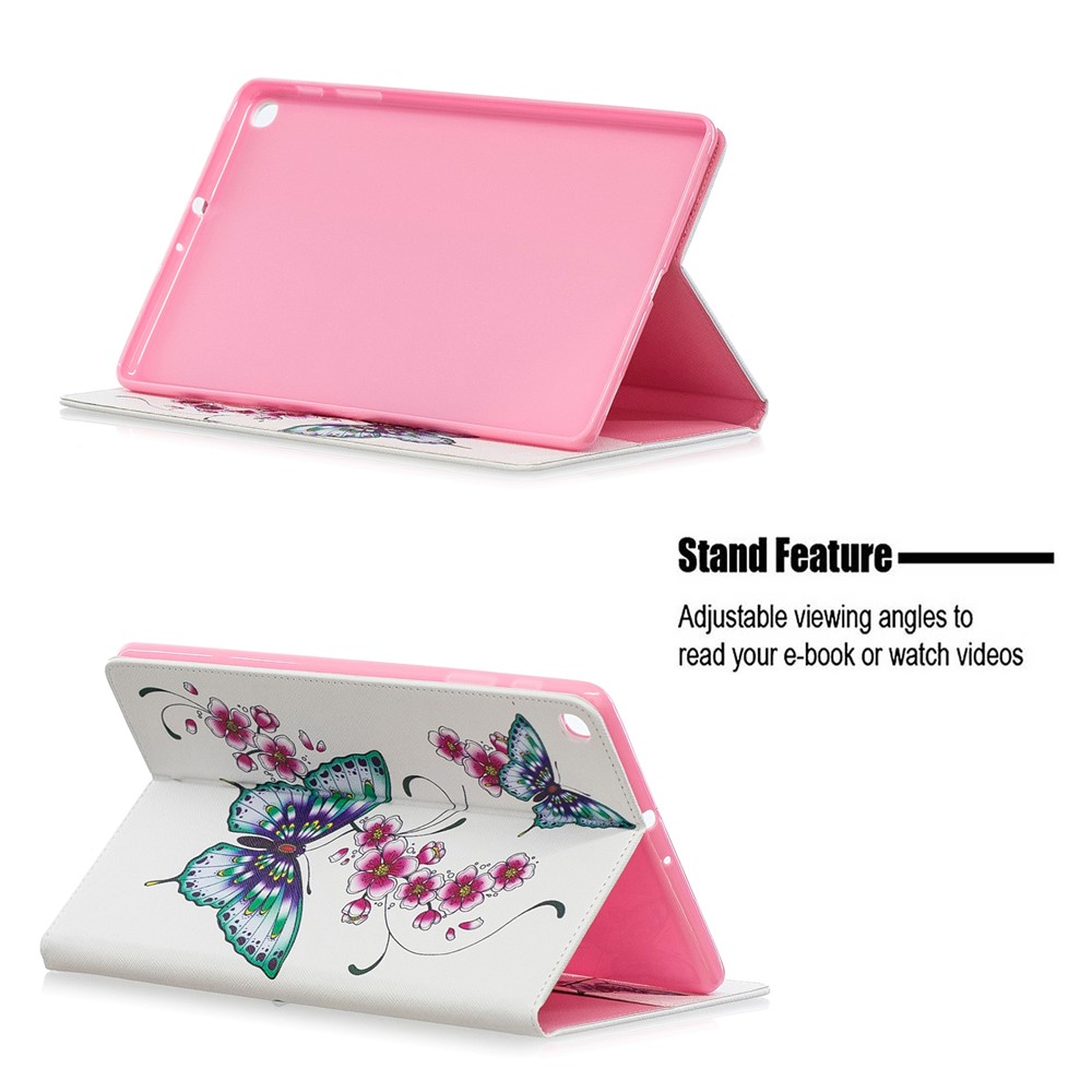Pattern Printing Wallet Stand Leather Case for Samsung Galaxy Tab A 10.1 (2019) T510 - Butterflies and Flowers-7