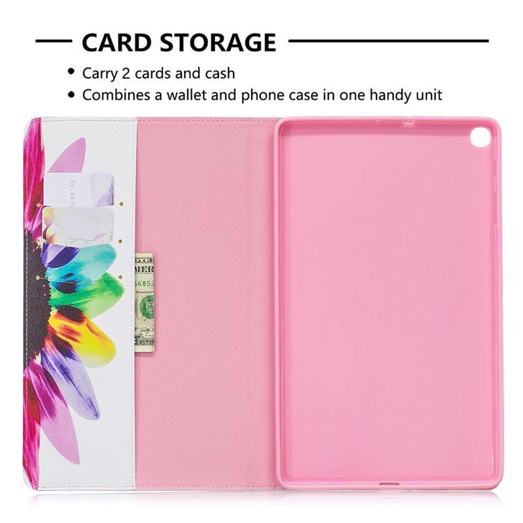 Etui Aus Leder Mit Musterdruckmappe Für Samsung Galaxy A 10.1 (2019) T510 - Bunte Blütenblätter-6