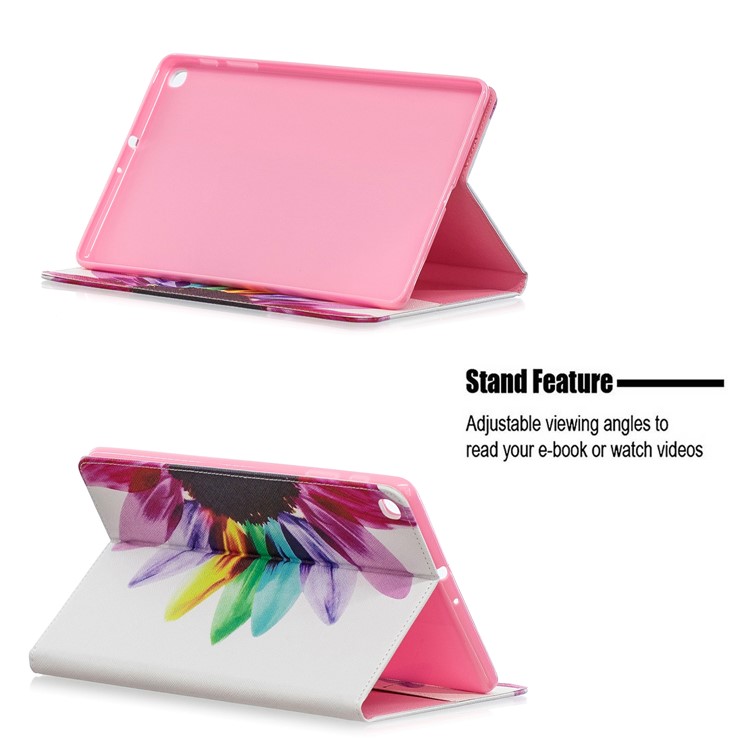 Etui Aus Leder Mit Musterdruckmappe Für Samsung Galaxy A 10.1 (2019) T510 - Bunte Blütenblätter-7