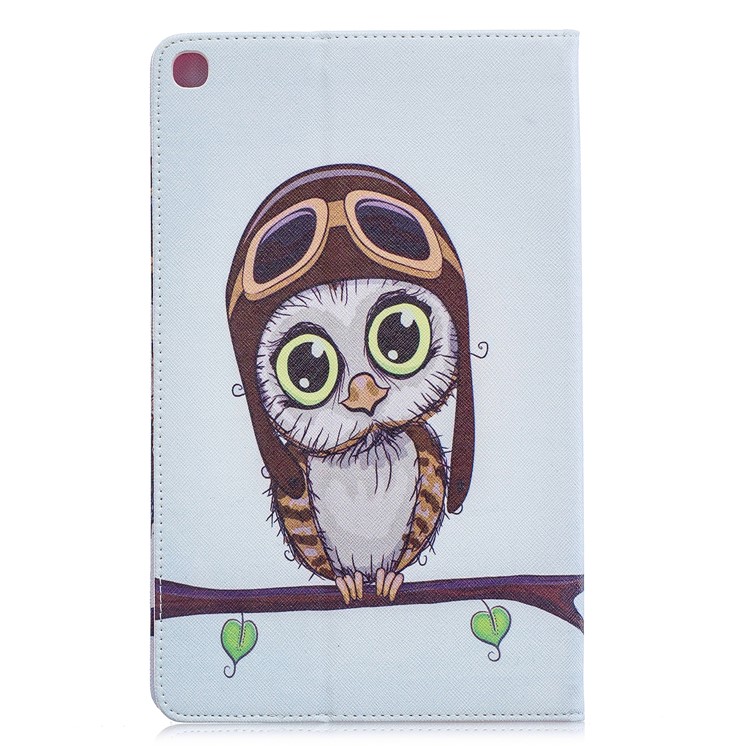 Case de Cuero de Stand de Billetera de Impresión de Patrones Para Samsung Galaxy Tab A 10.1 (2019) T510 - Búho Lindo