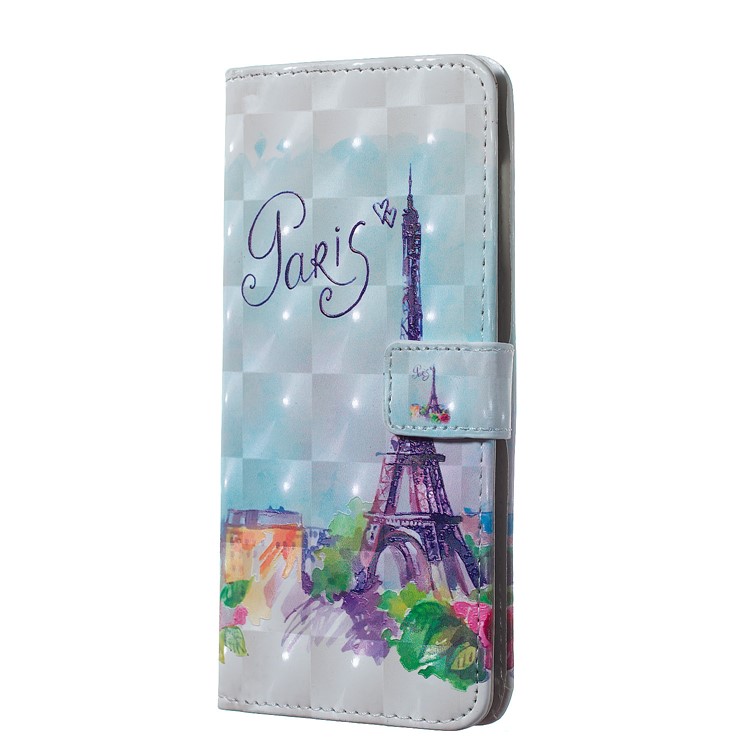 Embossment Light Spot Decor Patterned Leather Wallet Cover for Samsung Galaxy A50 / A50s / A30s - Eiffel Tower-2