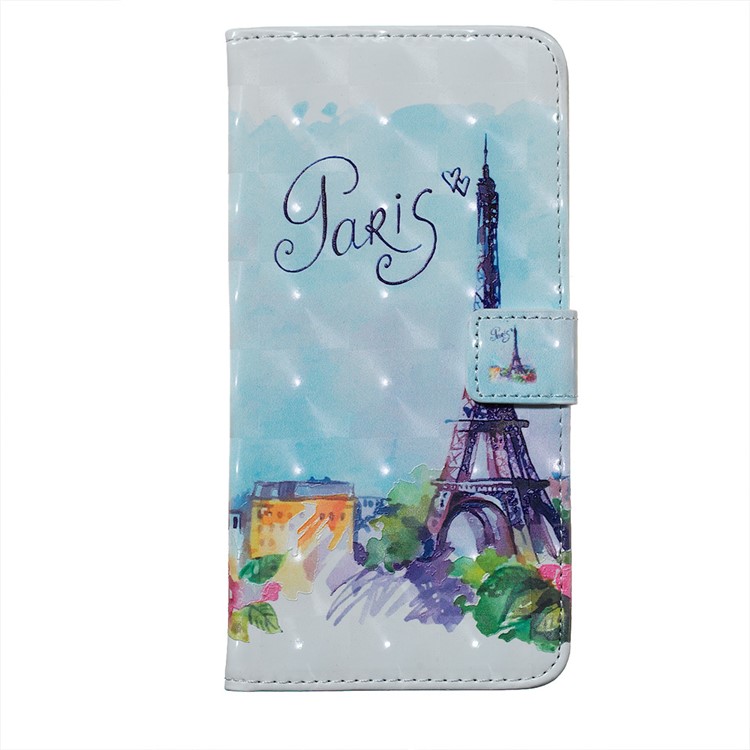 Embossment Light Spot Decor Patterned Leather Wallet Cover for Samsung Galaxy A50 / A50s / A30s - Eiffel Tower-5