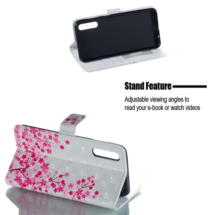 Embossment Light Spot Decor Patterned Leather Wallet Cover for Samsung Galaxy A50 / A50s / A30s - Pretty Flower-4