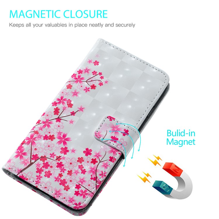 Embossment Light Spot Decor Patterned Leather Wallet Cover for Samsung Galaxy A50 / A50s / A30s - Pretty Flower-7