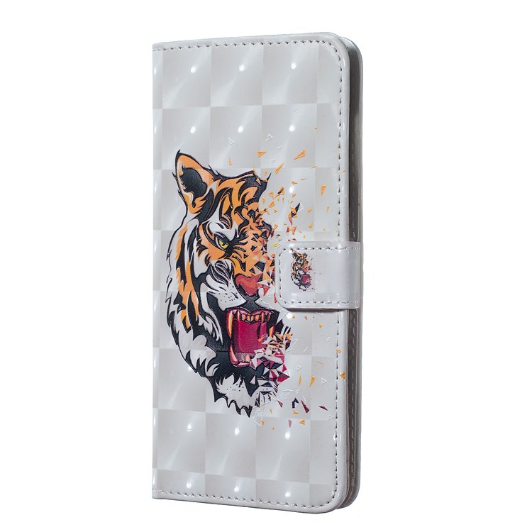 Embossment Light Spot Decor Patterned Leather Wallet Cover for Samsung Galaxy A50 / A50s / A30s - Tiger-2