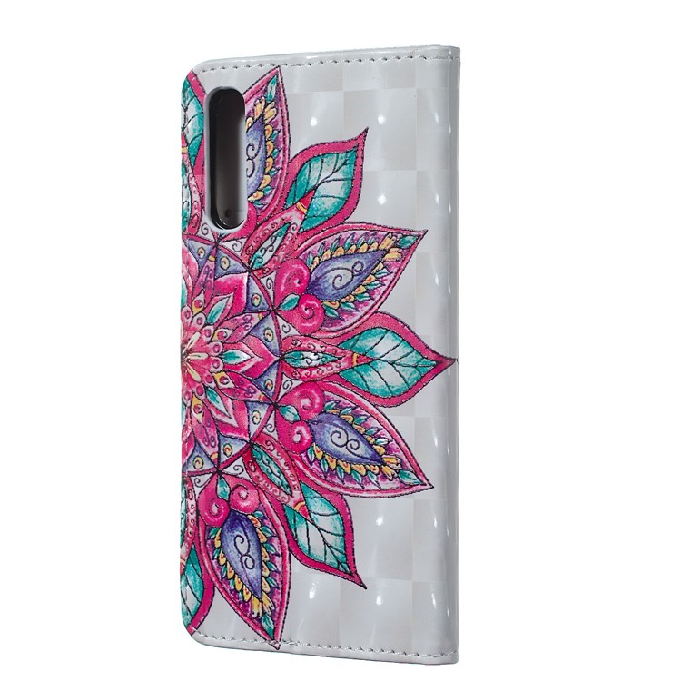 Embossment Light Spot Decor Patterned Leather Wallet Cover for Samsung Galaxy A50 / A50s / A30s - Mandala-3