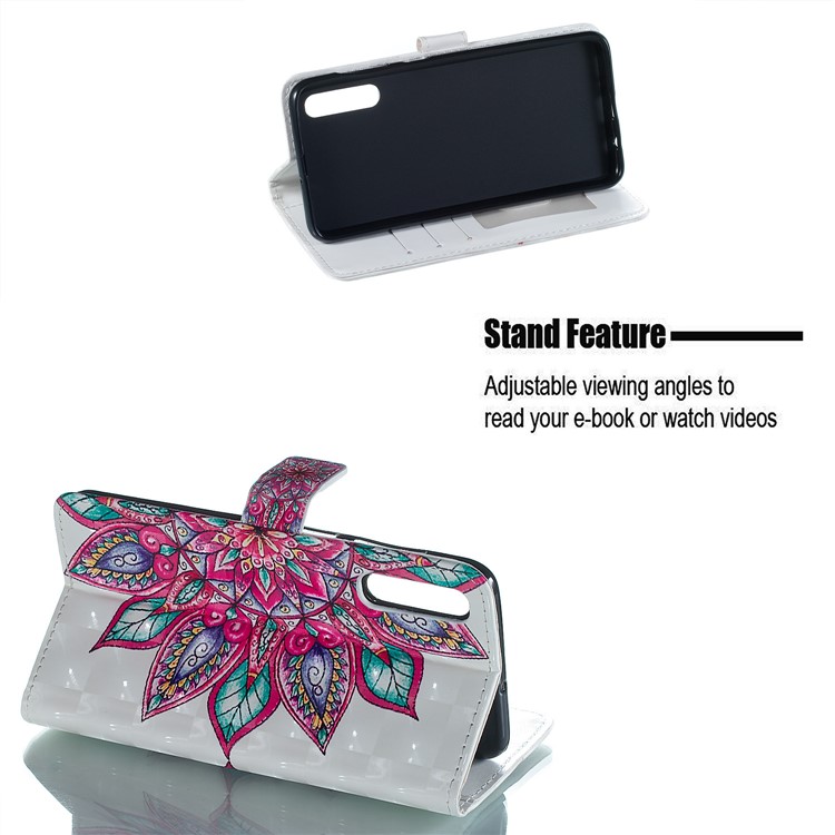 Embossment Light Spot Decor Patterned Leather Wallet Cover for Samsung Galaxy A50 / A50s / A30s - Mandala-4