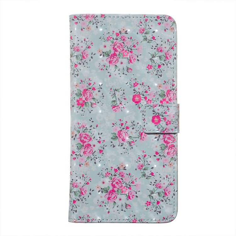 Embossment Light Spot Decor Patterned Leather Wallet Cover for Samsung Galaxy A50 - Vivid Flower-5