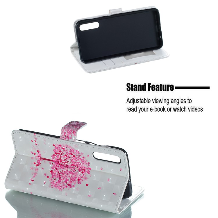 Embossment Light Spot Decor Patterned Leather Wallet Cover for Samsung Galaxy A50 / A50s / A30s - Flowered Tree-4