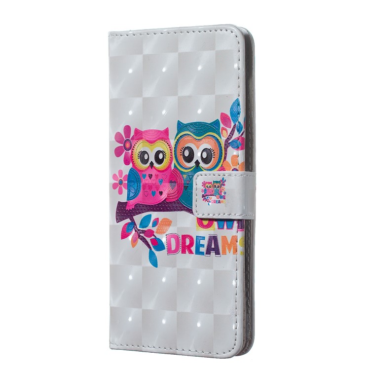 Embossment Light Spot Decor Patterned Leather Wallet Cover for Samsung Galaxy A50 / A50s / A30s - Owls on Branch-2