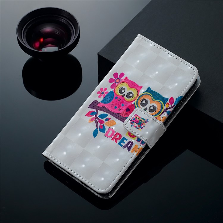Embossment Light Spot Decor Patterned Leather Wallet Cover for Samsung Galaxy A50 / A50s / A30s - Owls on Branch-8