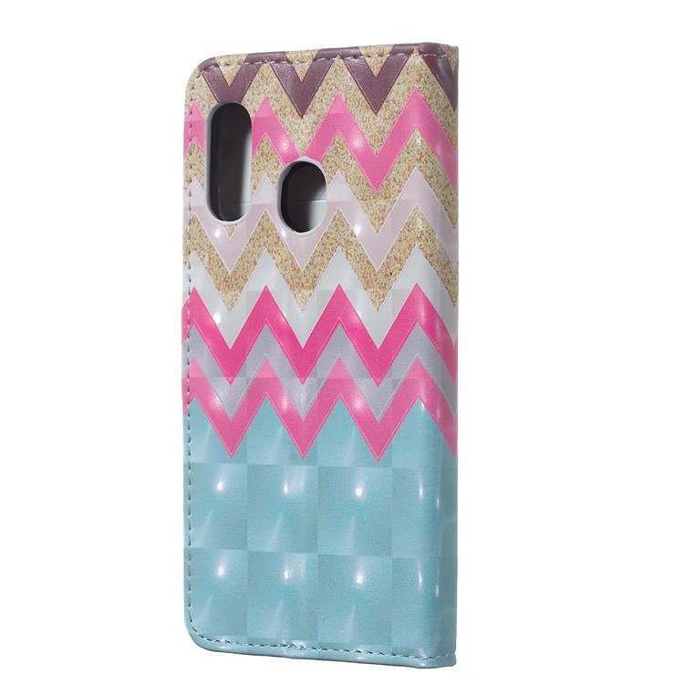 Light Spot Decor Patterned Embossed Leather Wallet Case for Samsung Galaxy A40 - Twill-3