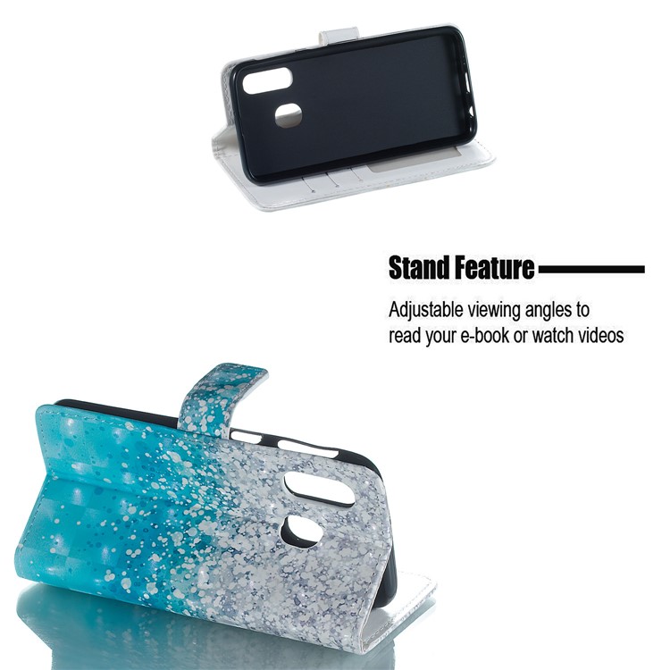 Light Spot Decor Patterned Embossed Leather Wallet Case for Samsung Galaxy A40 - Dot-4