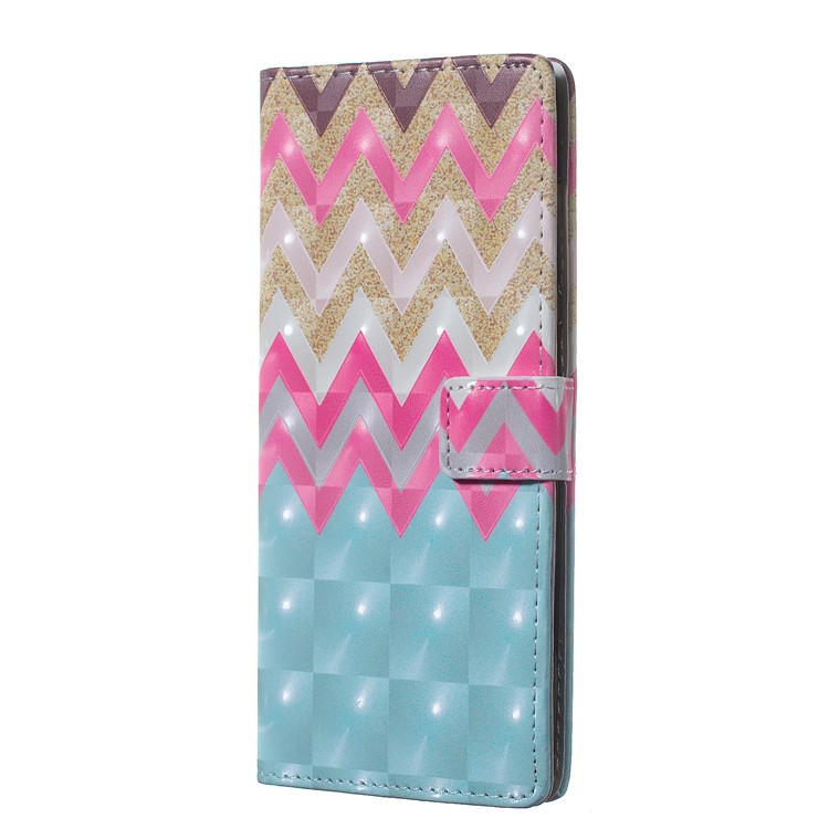 Patterned Light Spot Decor Embossment Leather Wallet Case for Samsung Galaxy A70 - Chevron Stripe-2