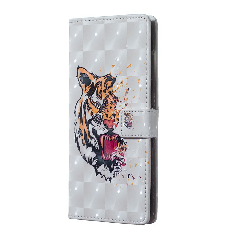 Patterned Light Spot Decor Embossment Leather Wallet Case for Samsung Galaxy A70 - Tiger-2