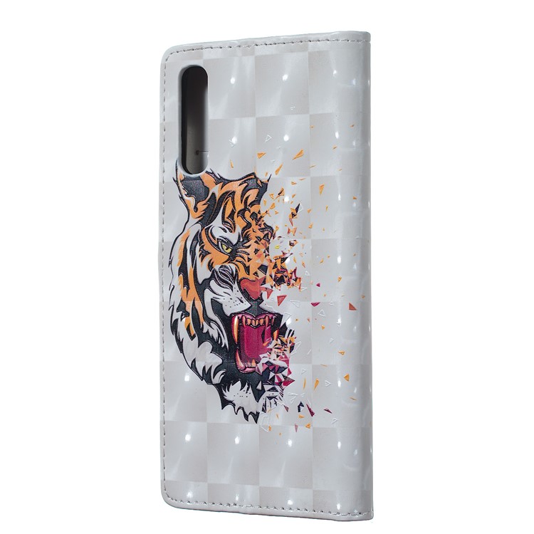 Patterned Light Spot Decor Embossment Leather Wallet Case for Samsung Galaxy A70 - Tiger-3