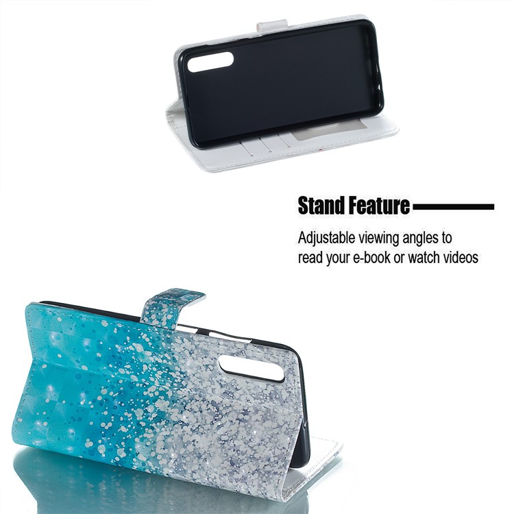Patterned Light Spot Decor Embossment Leather Wallet Case for Samsung Galaxy A70 - Glitter-4